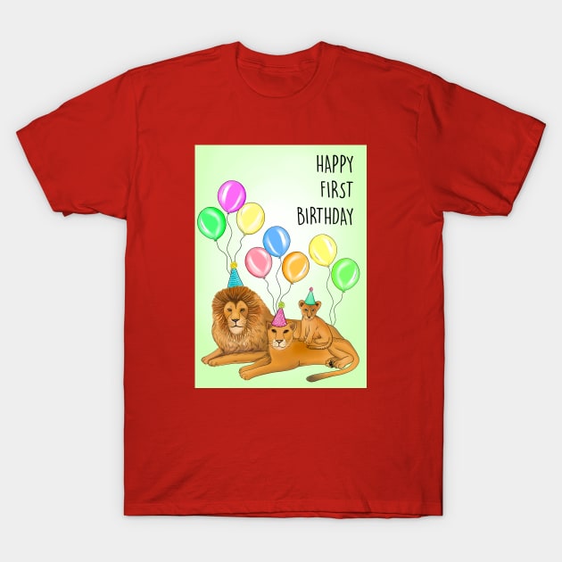 LION FAMILY 1ST BIRTHDAY T-Shirt by Poppy and Mabel